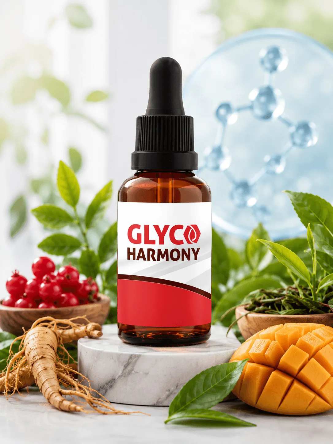 Glyco Harmony blood sugar support benefits infographic